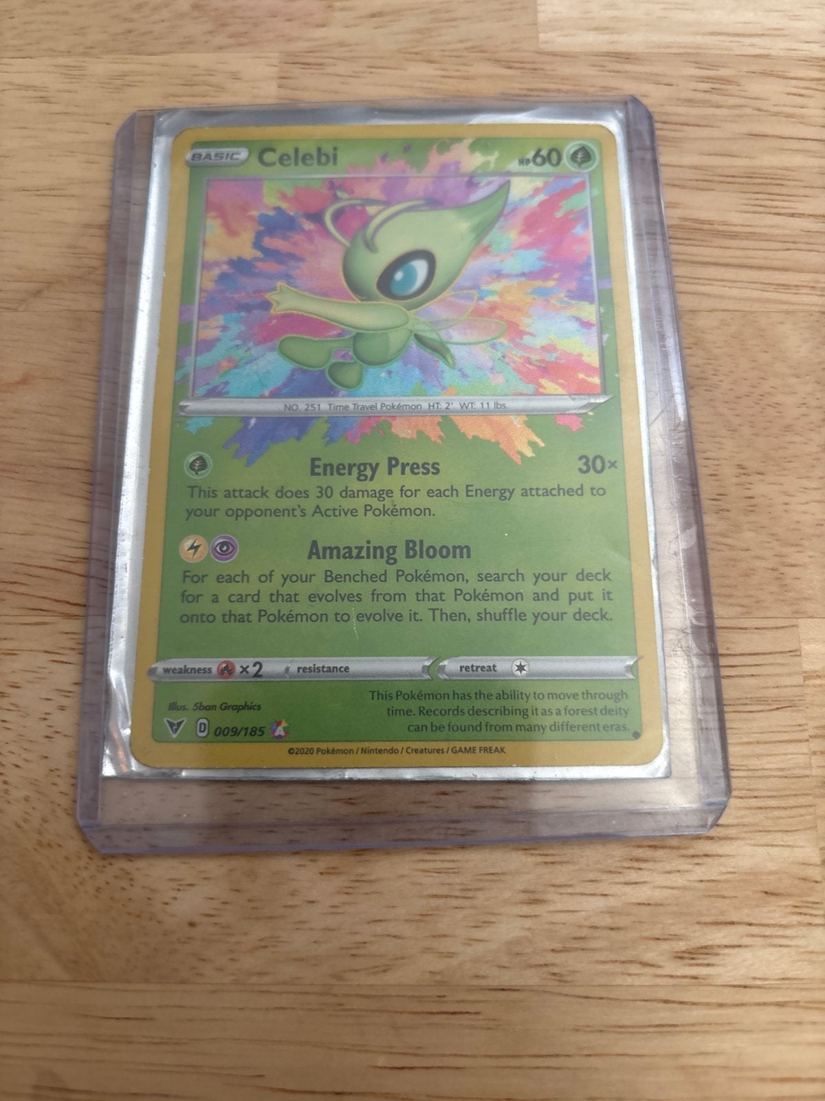 Celebi Amazing Bloom Pokémon kaart (SWSH009), Ophalen of Verzenden, Zo goed als nieuw, Losse kaart