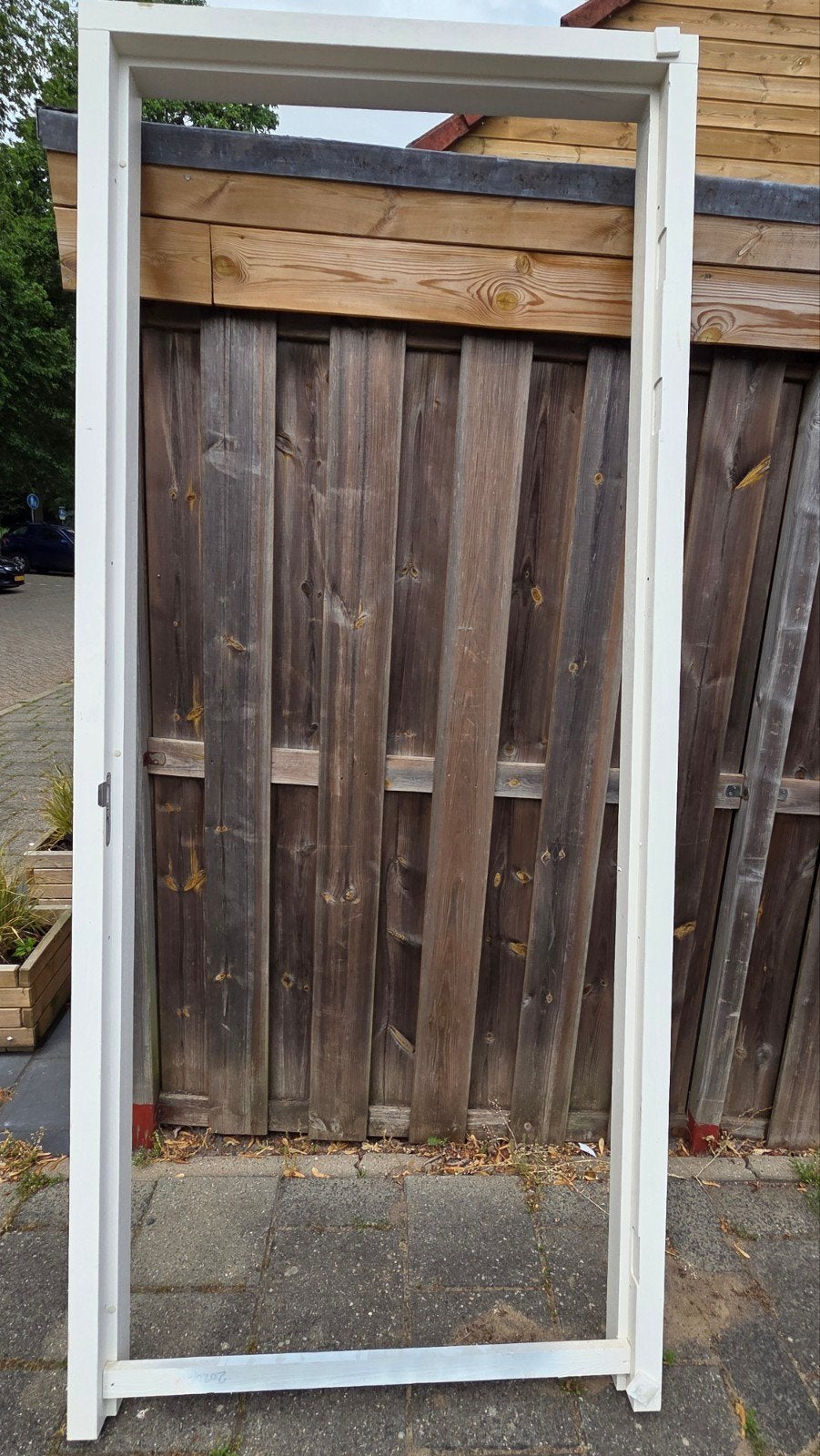 Wit kozijn met slotuitsparing - Gebruikt, Ophalen, Gebruikt, Binnendeur, 200 tot 215 cm