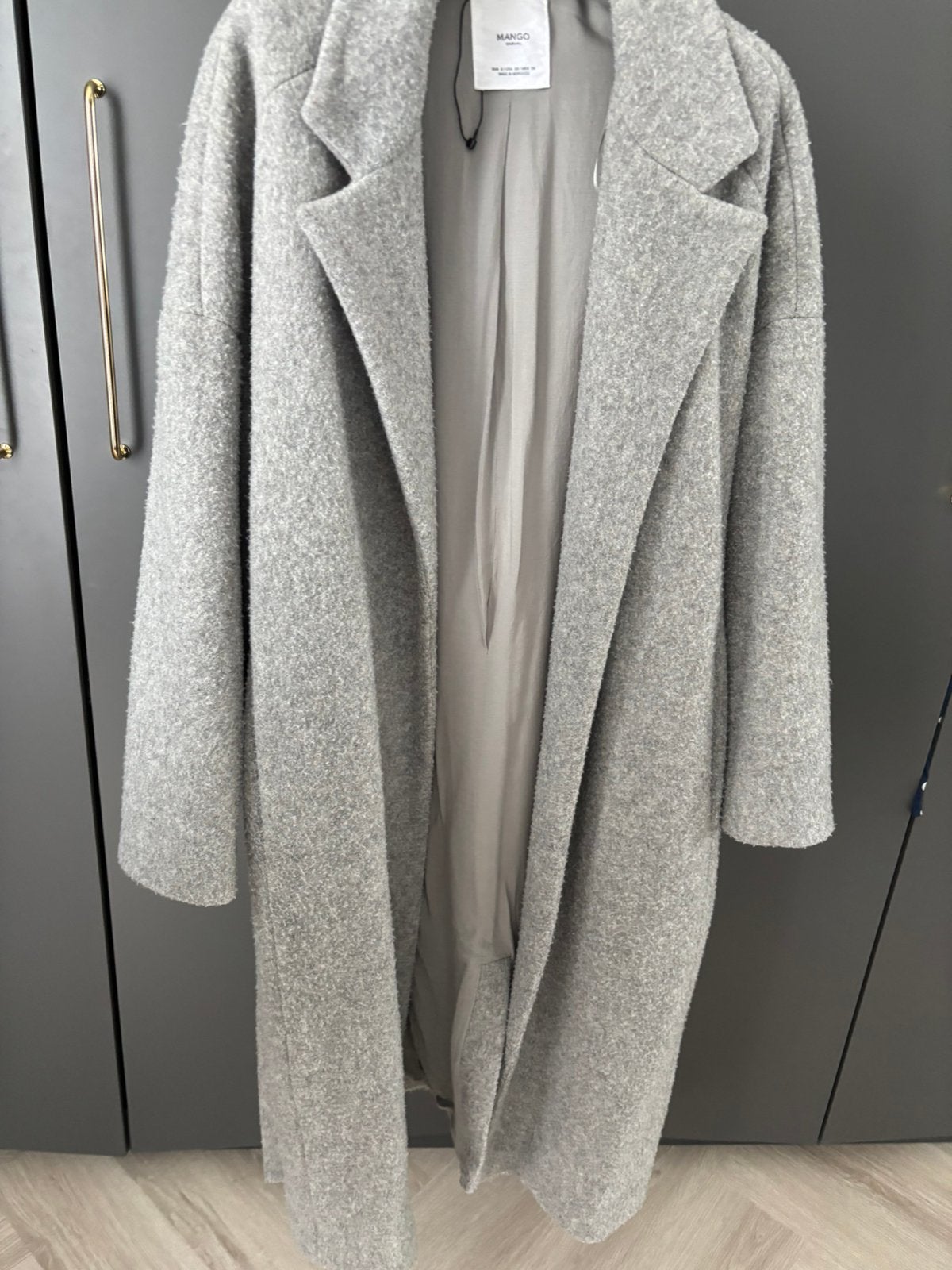 Mango grey coat, Ophalen, Gedragen, Maat 36 (S), Grijs