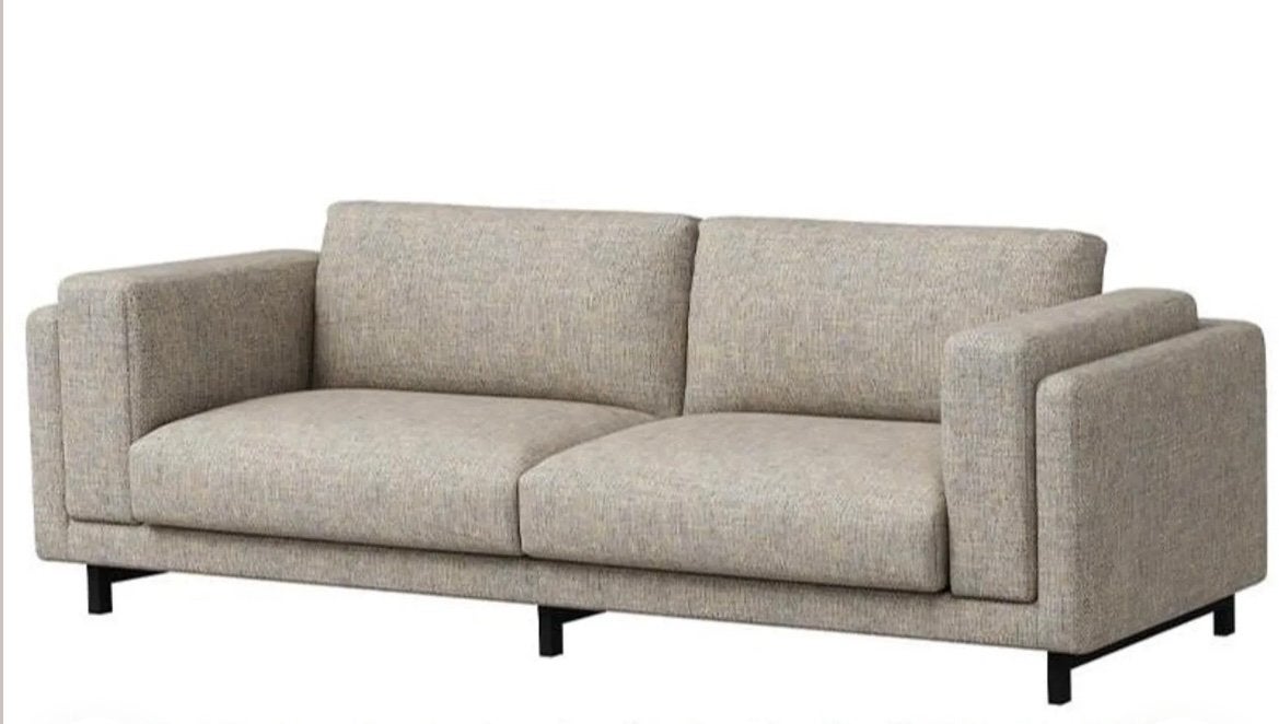 GEZOCHT hoezen Ikea Nockeby 3zits stof Lejde beige, Driepersoons, Ophalen of Verzenden, Zo goed als nieuw, Rechte bank