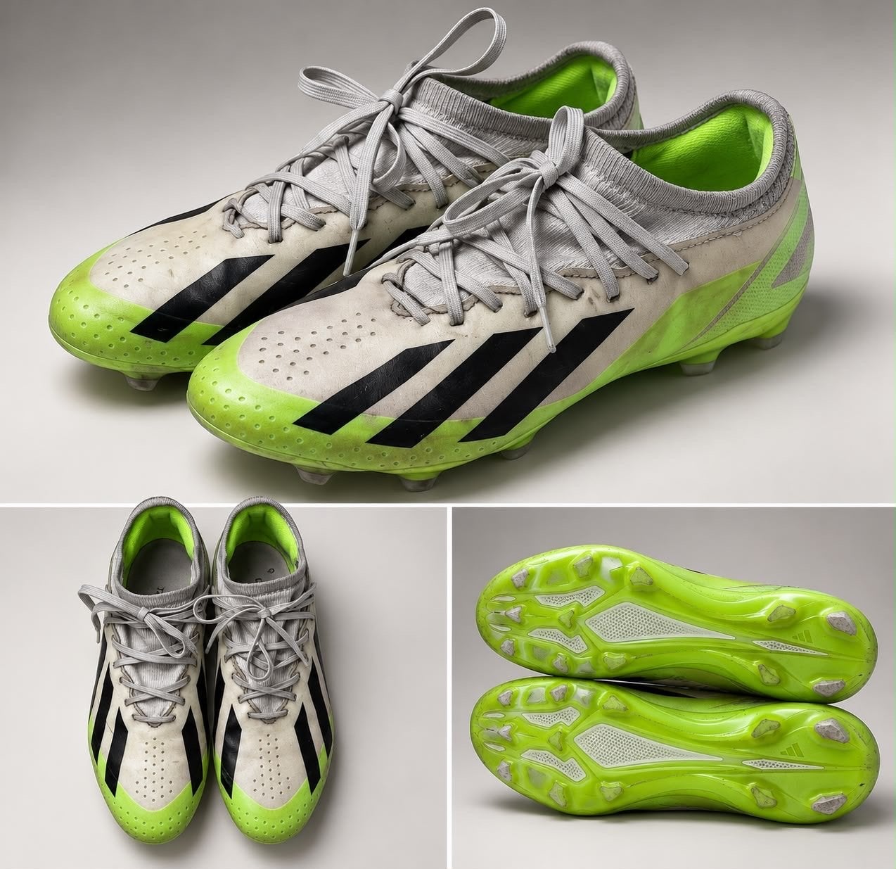 Adidas Voetbalschoenen - Maat 38. Wit/Zwart/Neon Groen, Ophalen of Verzenden, Gebruikt, Schoenen