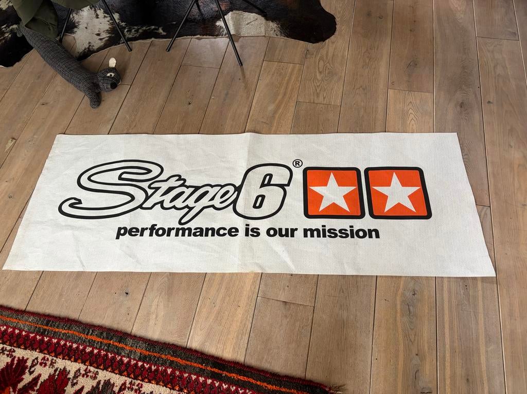 Stage6 Banner Wit Scooter tuning, Diversen, Vlaggen en Wimpels, Ophalen of Verzenden