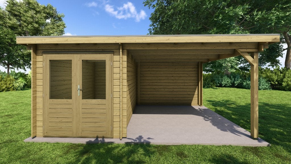 Fonteyn Basicline Roosmarijn met overkapping 500x300cm, 200 tot 400 cm, Verzenden, Blokhut, Nieuw