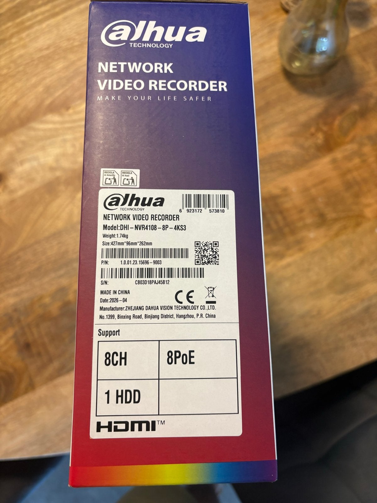 Dahua NVR4108-8P-4KS3 Netwerk Video Recorder 8CH 8PoE, Ophalen of Verzenden, Nieuw