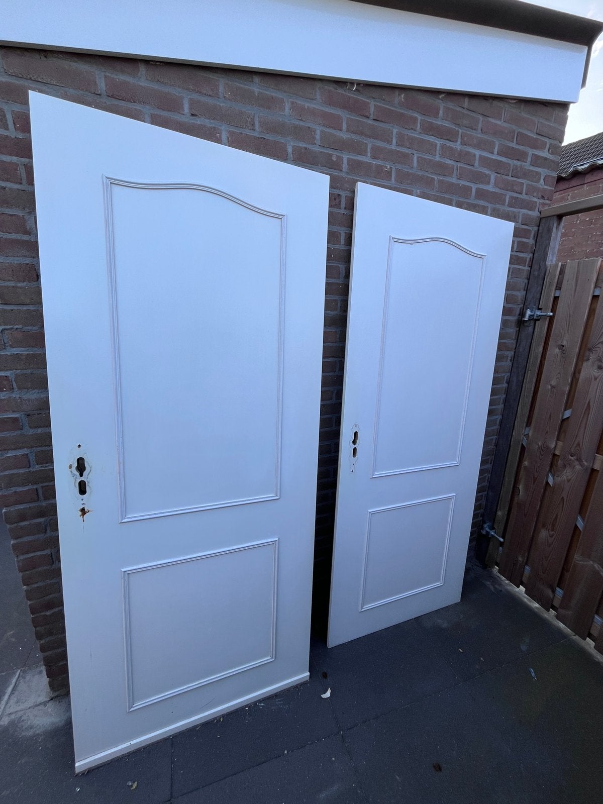 2 opdekdeuren, Ophalen of Verzenden, Zo goed als nieuw, Binnendeur, 200 tot 215 cm