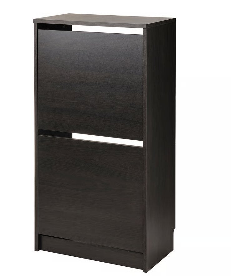 IKEA BISSA schoenenkast zwartbruin – 2 vakken – €25, Huis en Inrichting, Ophalen, Zo goed als nieuw, Modern Minimalistisch