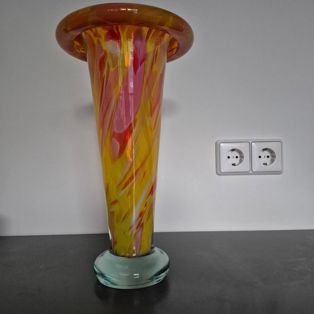 Hoge glazen vaas, Huis en Inrichting, Woonaccessoires | Vazen, Ophalen, Overige kleuren, Minder dan 50 cm, Glas