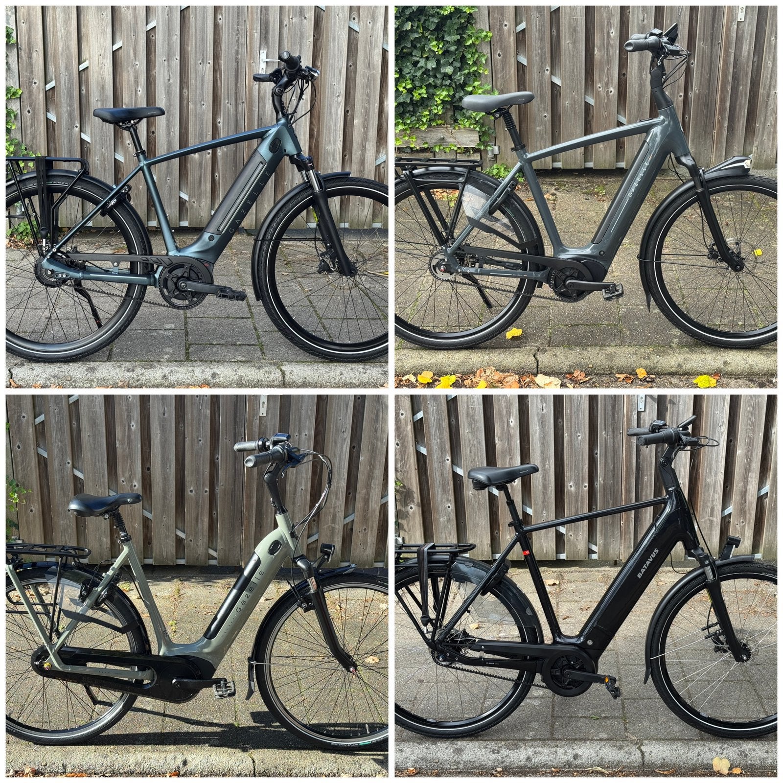 Partij jong gebruikte elektrische fietsen Gazelle & Batavus, Ophalen of Verzenden, Zo goed als nieuw, 51 tot 55 cm, 50 km per accu of meer