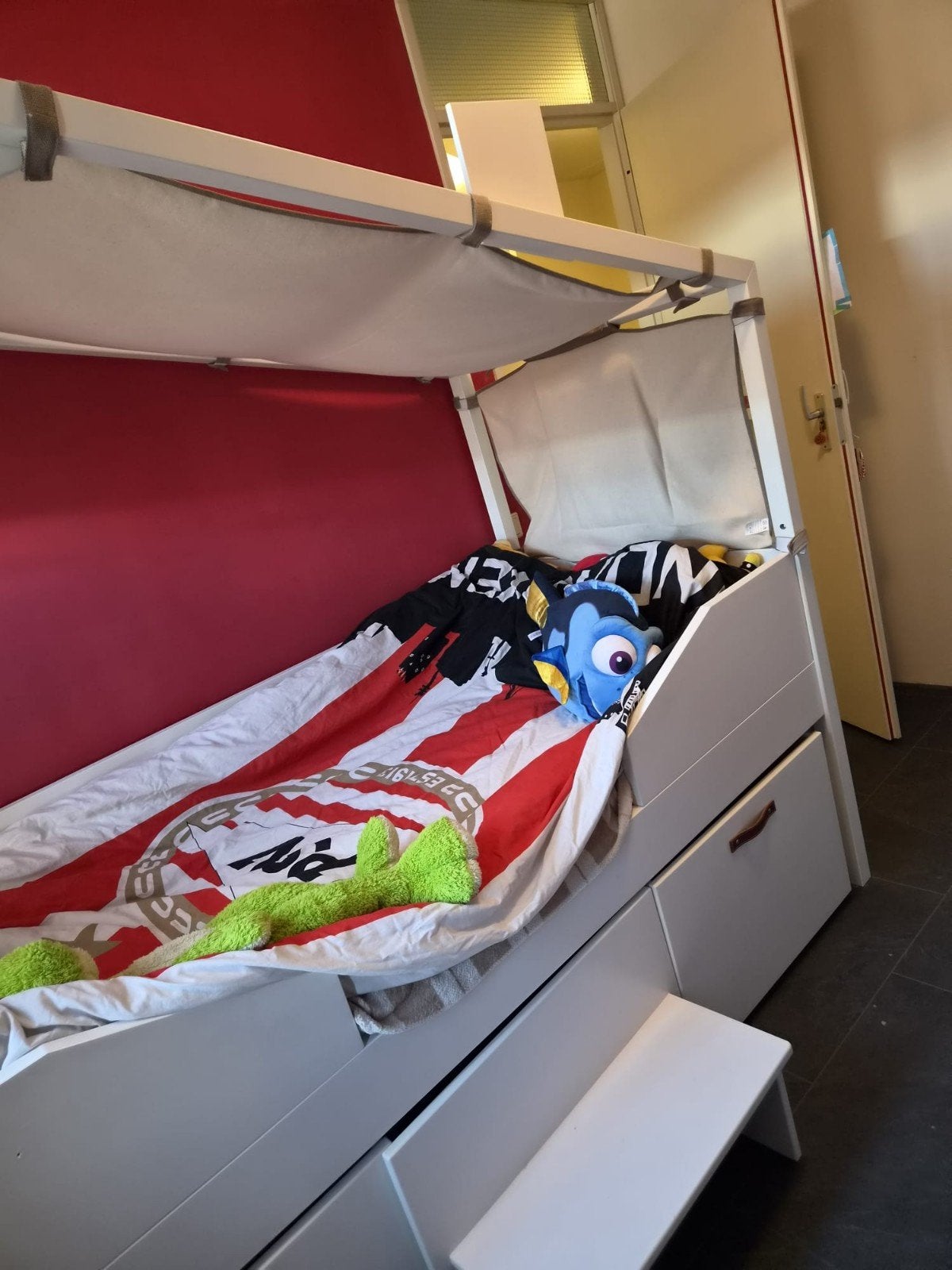 Tiener bed, Ophalen, Zo goed als nieuw, Tweepersoons, Hout