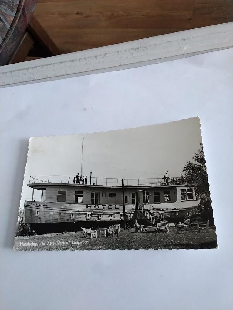 LANGWEER  1962  HOTELSCHIP "DE ALVE MARREN", Ophalen of Verzenden, 1960 tot 1980, Zuid-Holland