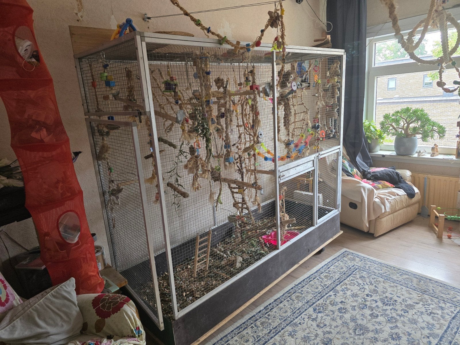 Aluminium Volière(kan binnen&buiten)2,07mtr lang1,80mtr Hoog, Dieren en Toebehoren, Vogels | Hokken en Kooien, Ophalen, Gebruikt