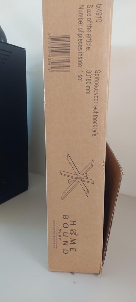Spinpoot voor rechthoekige tafel - Nieuw in doos, Huis en Inrichting, Tafelonderdelen, Nieuw, Metaal, Rechthoekig, 50 tot 100 cm