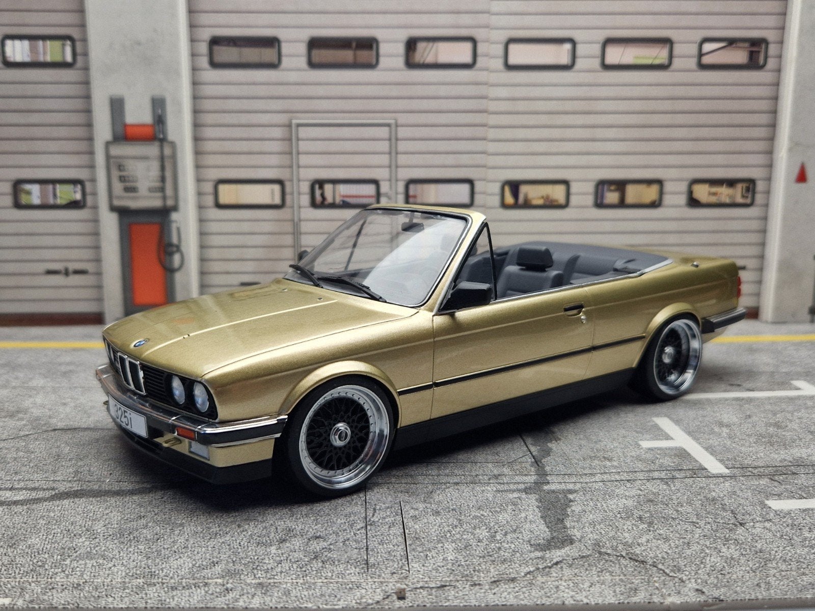 1:18 BMW E30 325I Cabriolet met BBS RS Velgen, uniek!, Overige merken, ., Nieuw, Ophalen of Verzenden