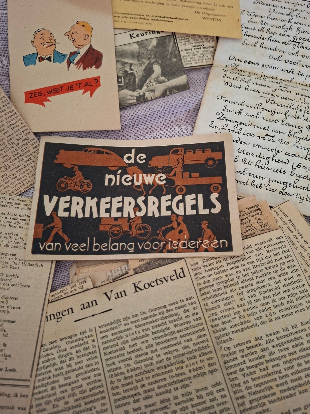 Vintage documenten, kranten en prenten - Diverse collectie, Verzenden