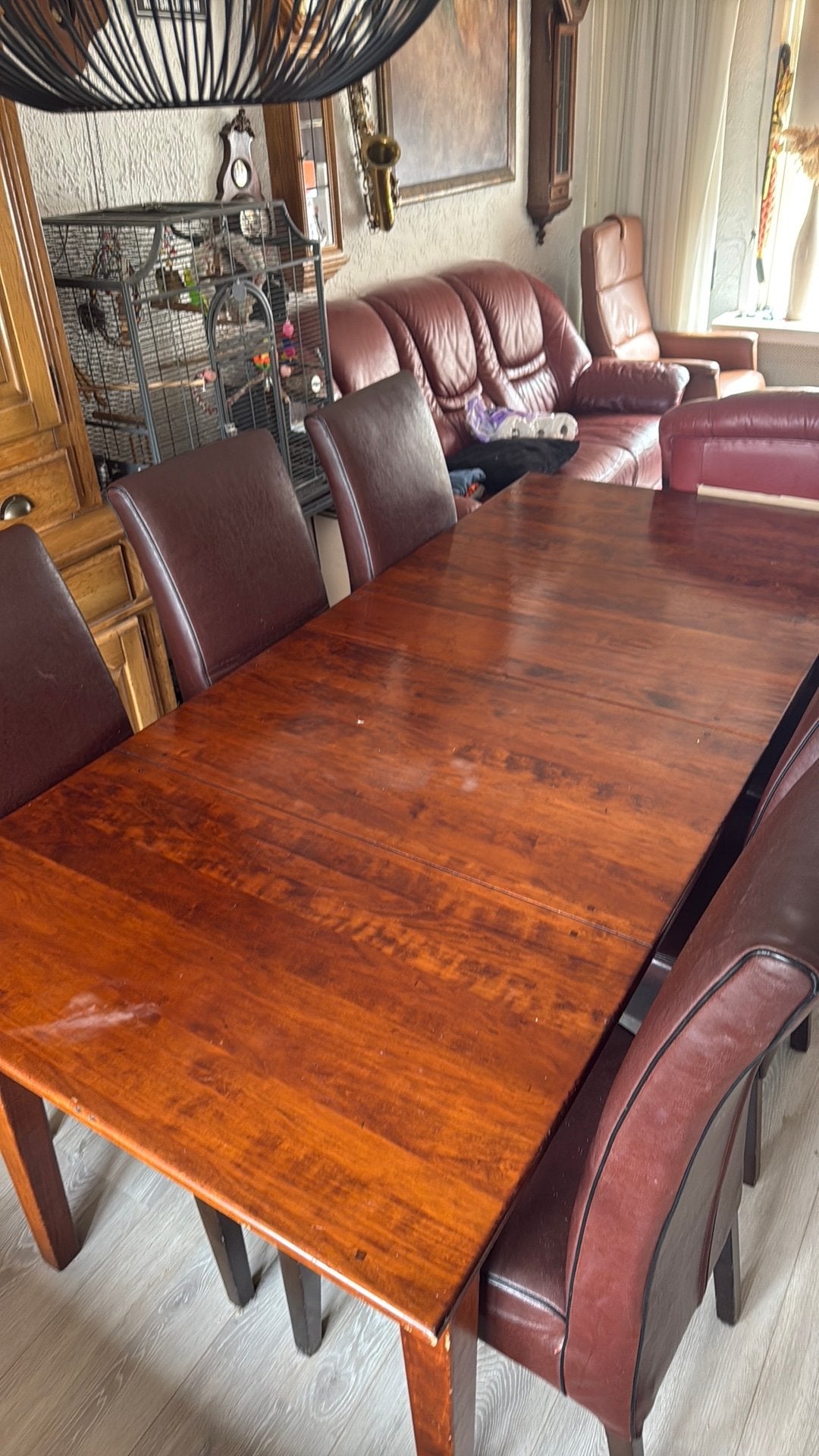 Eetkamer tafel met 6 stoelen, Ophalen of Verzenden, Zo goed als nieuw, 4 tot 6 stoelen