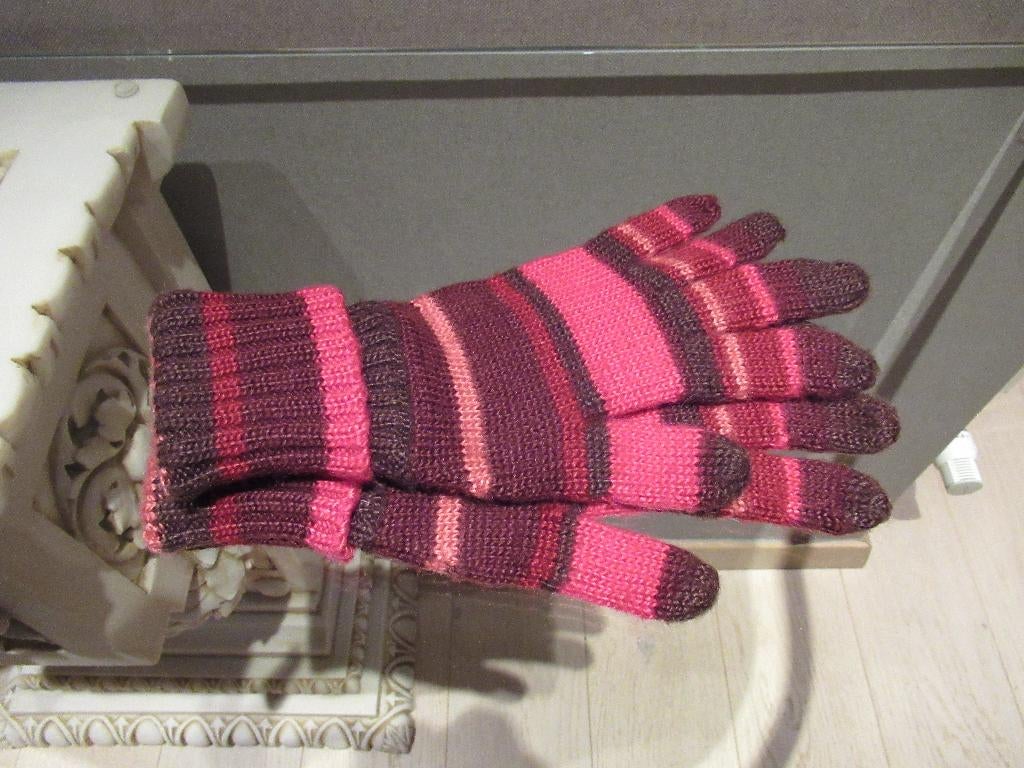 Nieuwe gestreepte wollen InWear handschoenen, mt 7 / 7,5, Maat 38/40 (M), Verzenden, Nieuw, Inwear