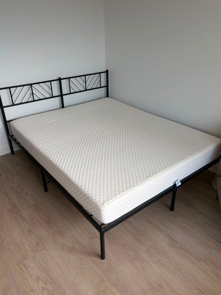 160x200 cm Bed met matras, Ophalen, Overige materialen, Zwart, Tweepersoons