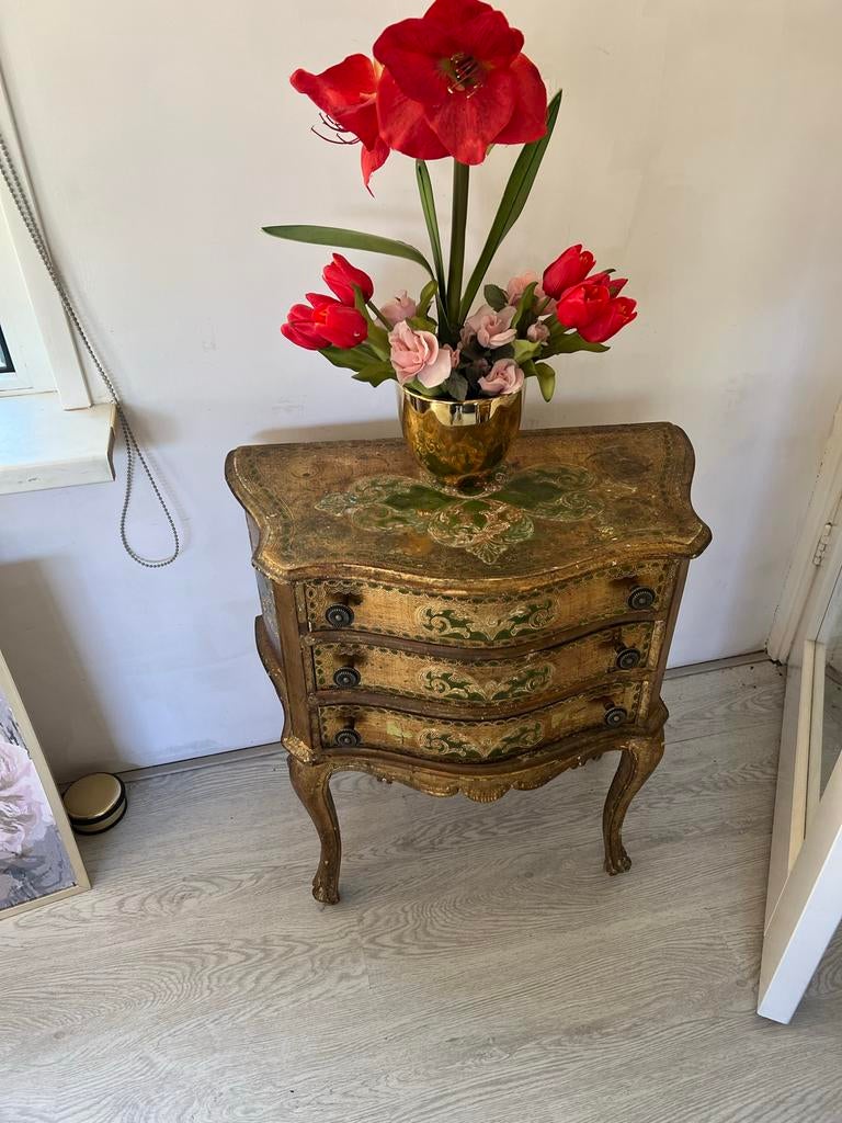 Antieke Venetiaanse commode met 3 lades, Ophalen