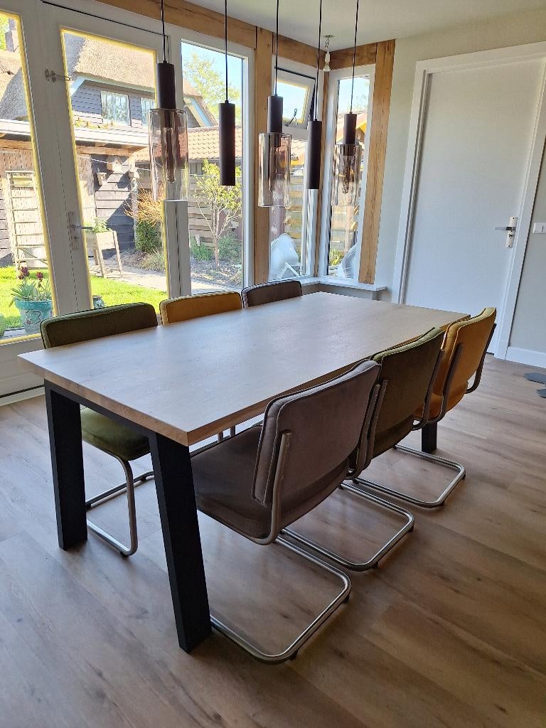 Eettafel licht eikenhout, Huis en Inrichting, Tafels | Eettafels, Ophalen, Eikenhout, 50 tot 100 cm, Zo goed als nieuw