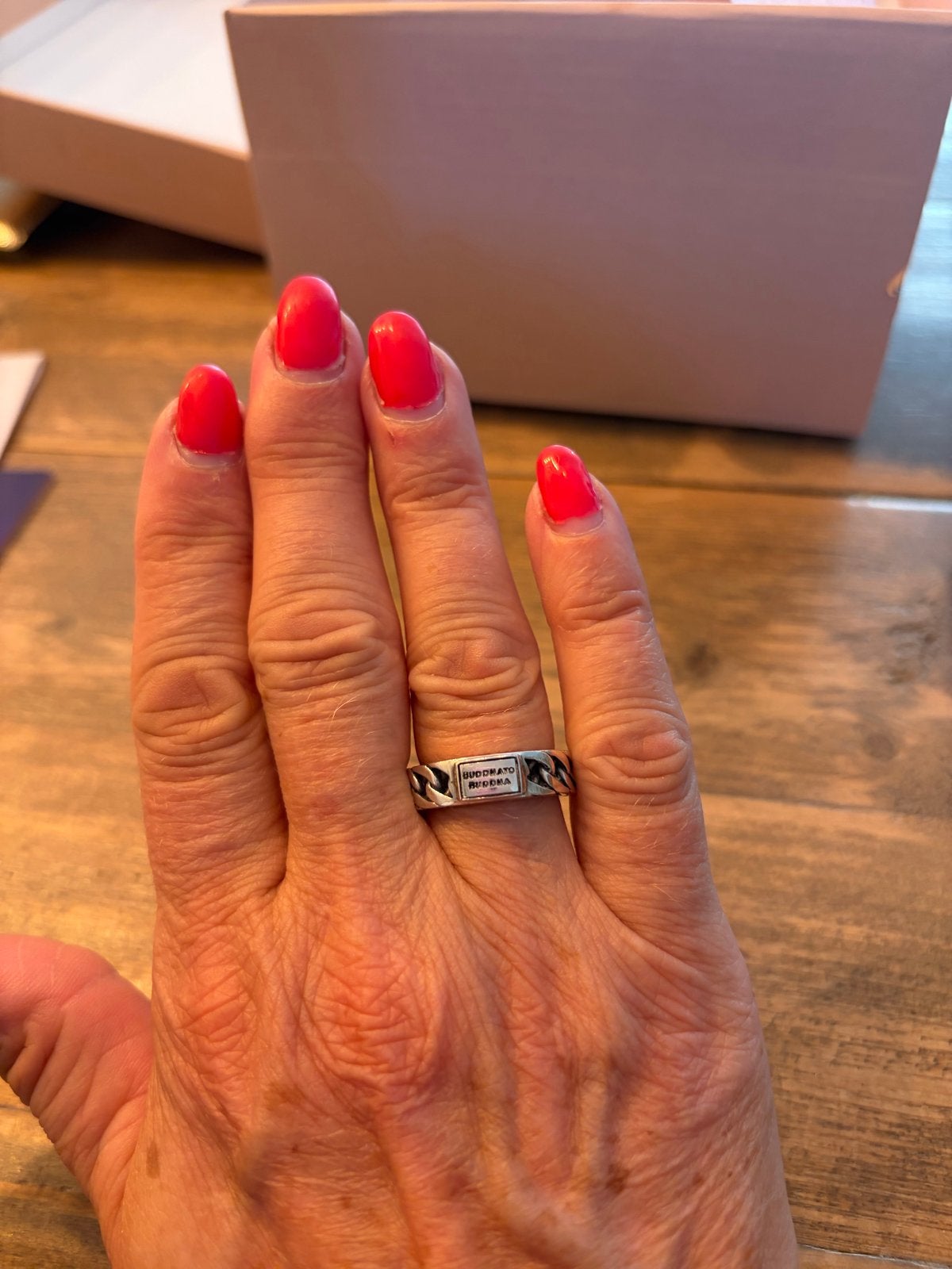 Buddha to Buddha ring zilver maat 19, Gebruikt, 19 tot 20, Ophalen of Verzenden, Dame of Heer