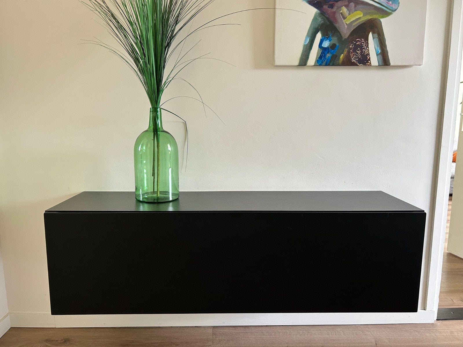 Zwevend zwart tv-meubel - 140x38x40 cm - Zo goed als nieuw, Huis en Inrichting, Ophalen, Zo goed als nieuw, 25 tot 50 cm, Minder dan 100 cm