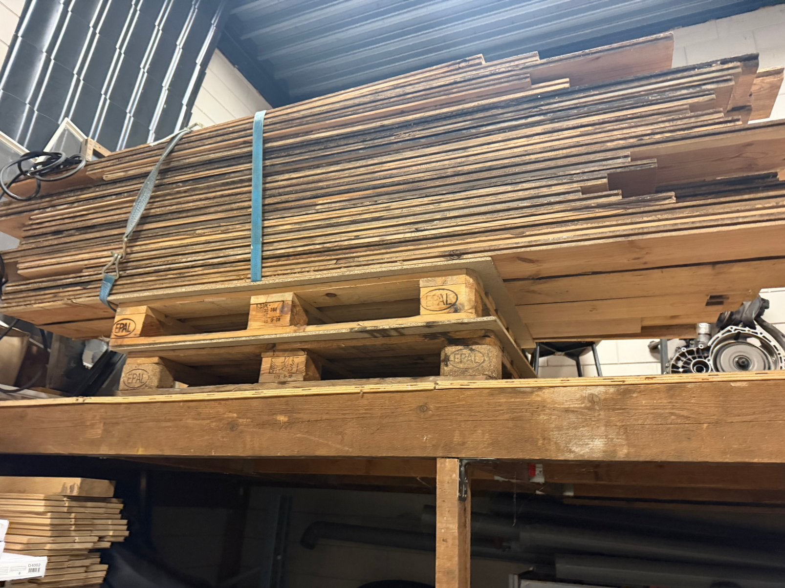 Massief grenen wagon delen vloer 40 m2, Ophalen, Gebruikt, Vloerdelen of -planken, 10 m² of meer