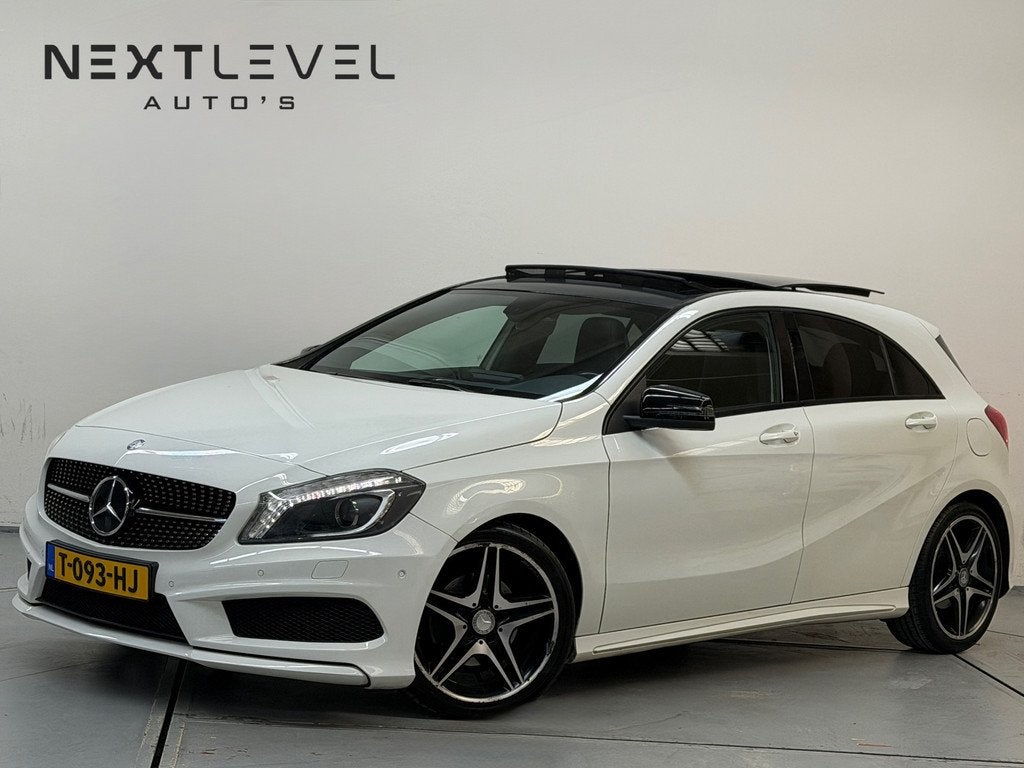 Mercedes-Benz A-klasse 200 Prestige AMG Line Pano Automaat L, Auto's, Mercedes-Benz, Automatische klimaatregeling, Gebruikt, Wit