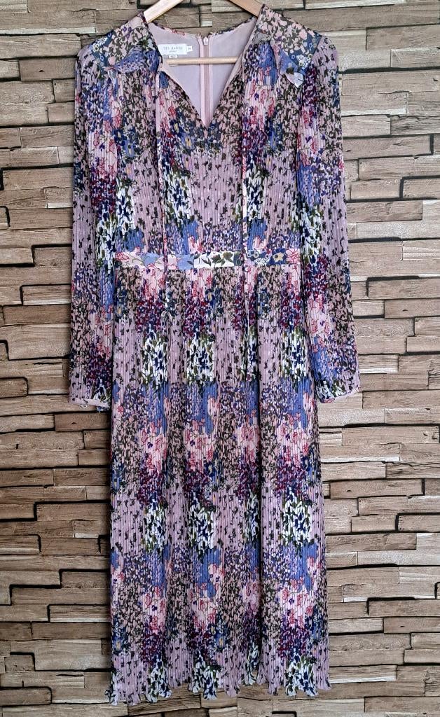 TED BAKER - kleurrijke geplisseerde maxi jurk, als nieuw, S, Overige kleuren, Verzenden, Zo goed als nieuw, X