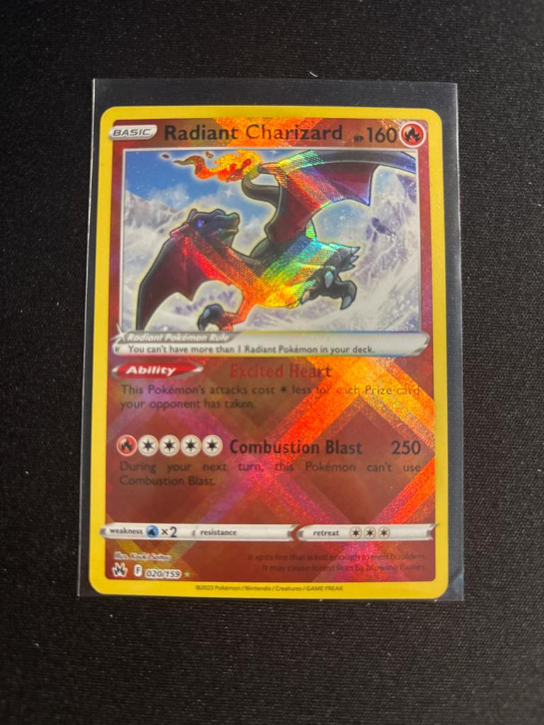 Radiant Charizard 020/159 | NM | Crown Zenith, Hobby en Vrije tijd, Verzamelkaartspellen | Pokémon, Ophalen of Verzenden, Zo goed als nieuw