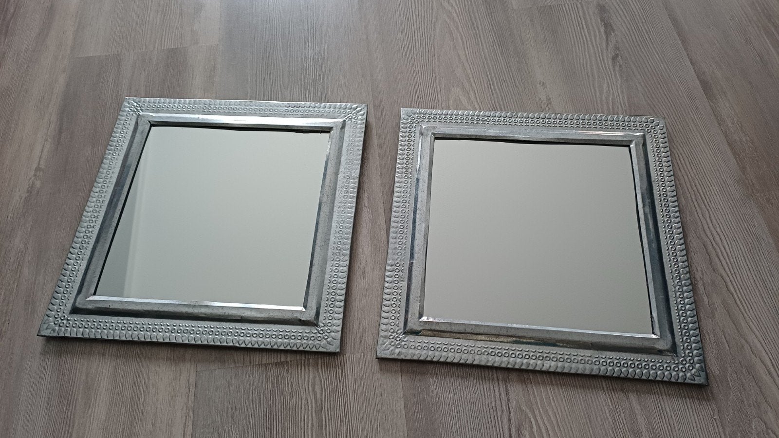 2 spiegels met metalen frame, Ophalen, Minder dan 80 cm