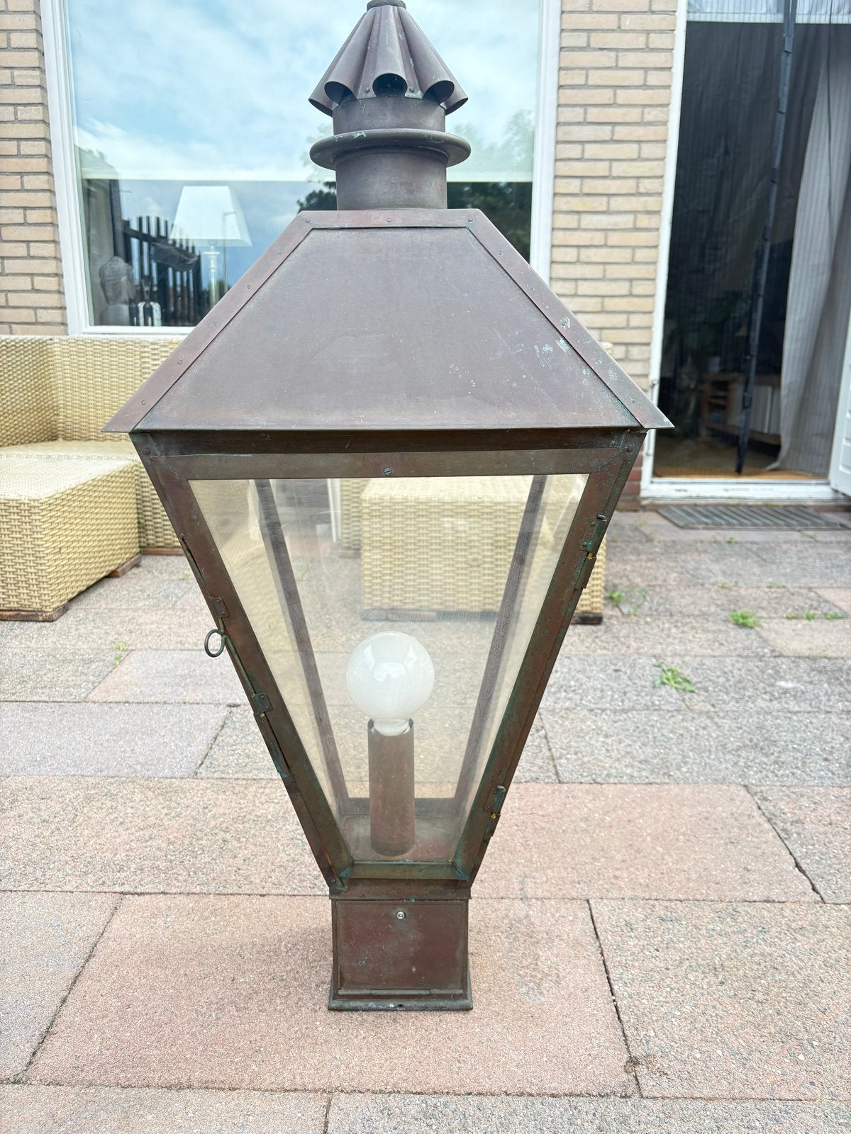 Grote Authentieke Koperen Lantaarnkap - 110 cm Hoog, Ophalen