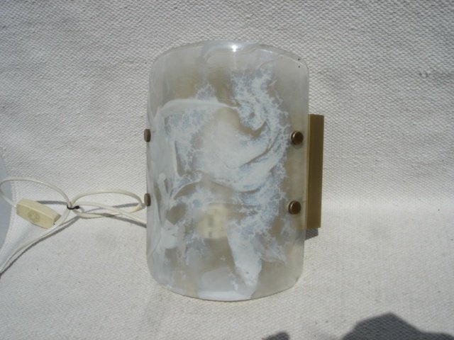 Vintage Murano glazen wandlamp Hillebrand,1970, Huis en Inrichting, Lampen | Wandlampen, Gebruikt, Ophalen of Verzenden, Wandlamp
