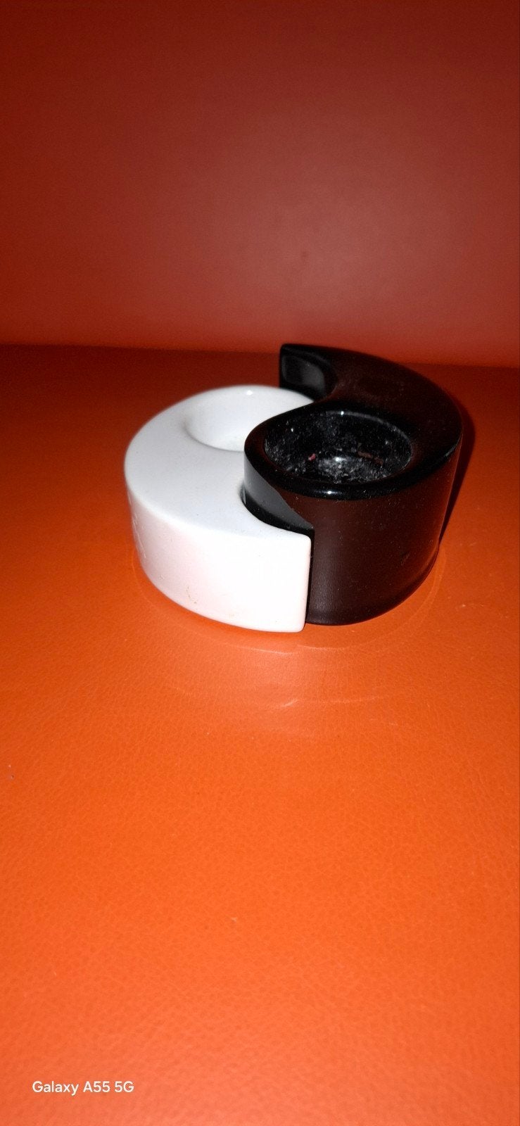 Ying en yang waxinelichten houder vintage, Ophalen of Verzenden, Overige materialen, Minder dan 25 cm
