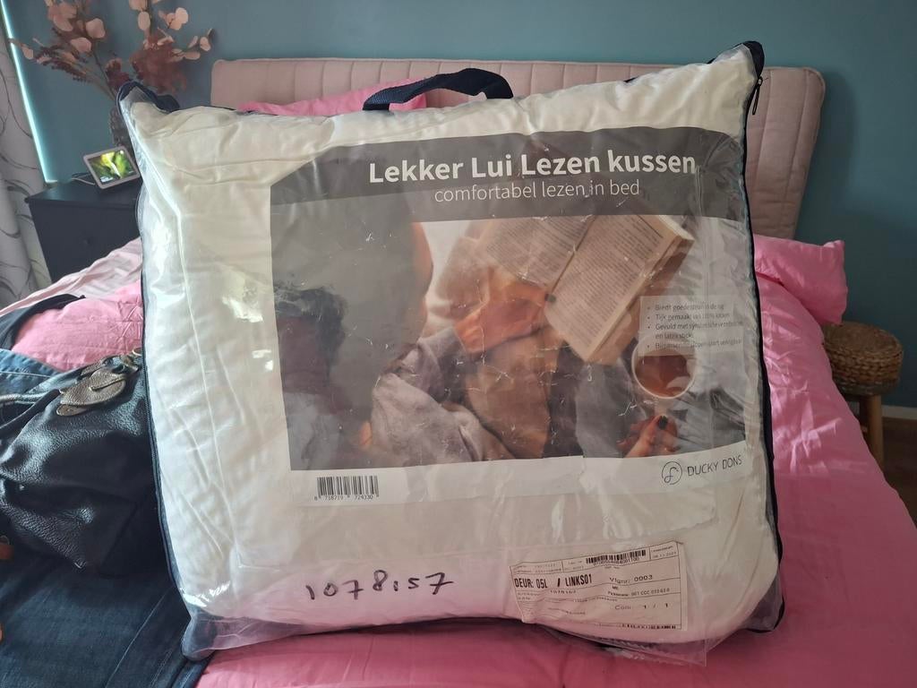 Lekker Lui Lezen kussen met ducky dons, Ophalen of Verzenden