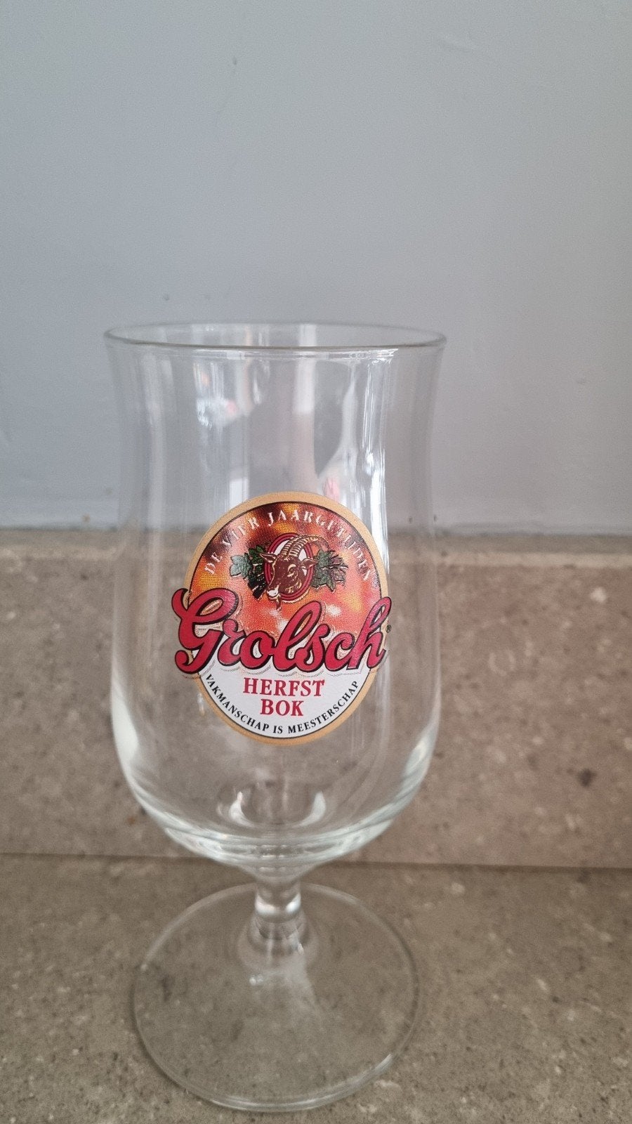 Grolsch Herfst Bok Bierglas - Vakmanschap is Meesterschap, Ophalen of Verzenden, Zo goed als nieuw, Grolsch