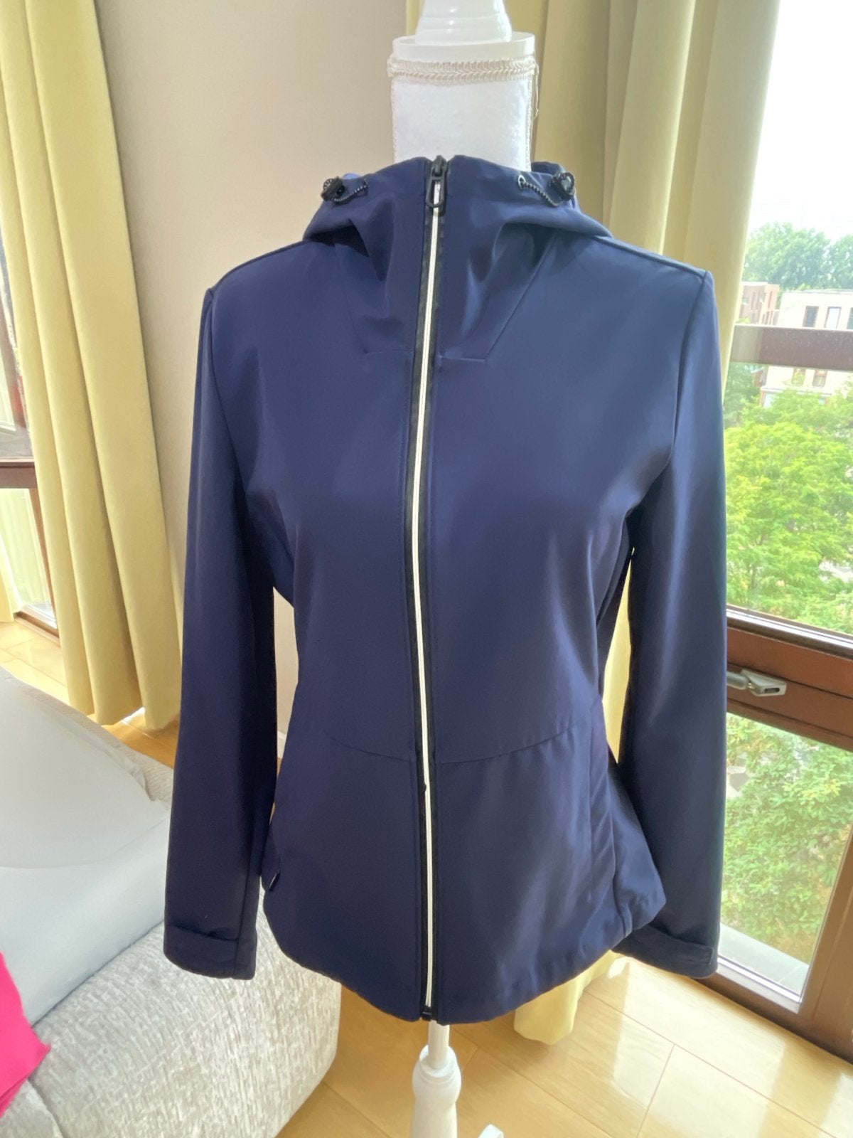 Superdry Softshell Jas - Donkerblauw met capuchon, Ophalen of Verzenden, Zo goed als nieuw, Maat 36 (S), Blauw