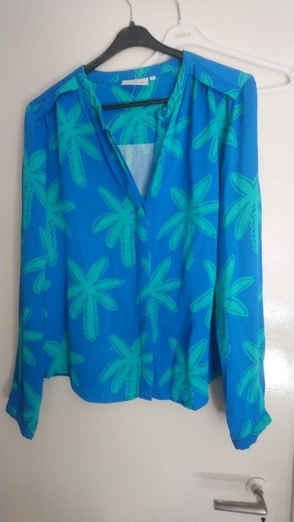 Dure FABIENNE CHAPOT blouse tuniek Blauw Palmbomen M, Ophalen of Verzenden, Gedragen, Maat 38/40 (M), Blauw