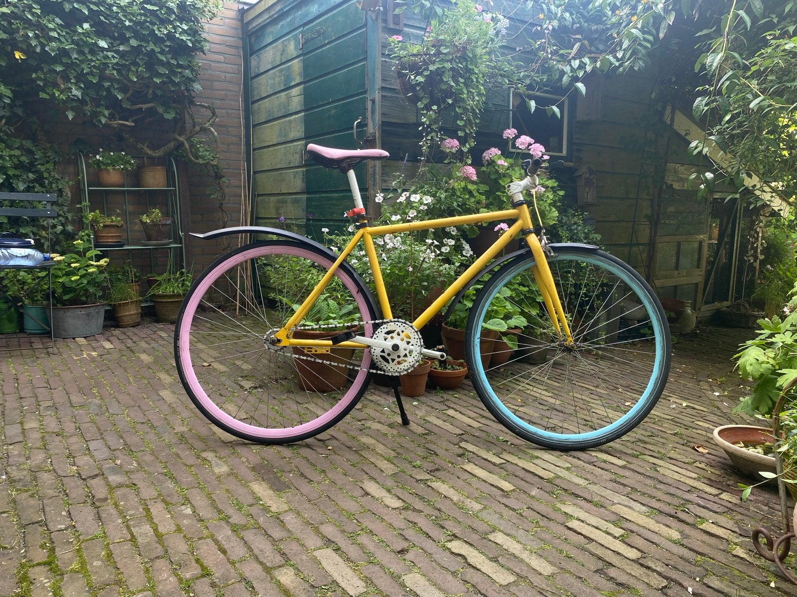 Fixed Gear / Single Speed Fiets (Fixie), Gebruikt, Velgrem, Minder dan 49 cm, Ophalen