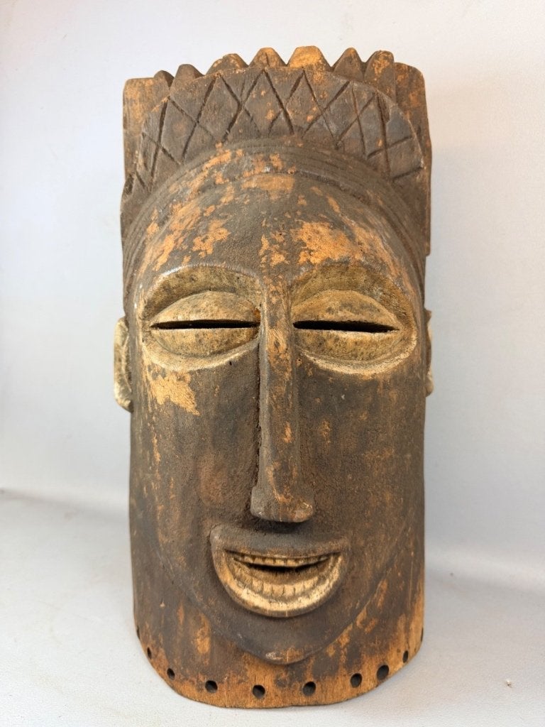 260935 Groot zwaar Afrikaans oud Igala helm mask - Nigeria., Ophalen of Verzenden