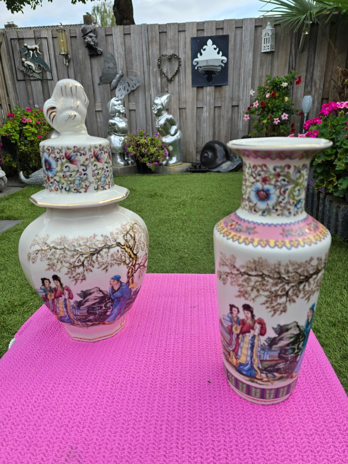 2 chinese vazen 30 en 40 cm, Ophalen