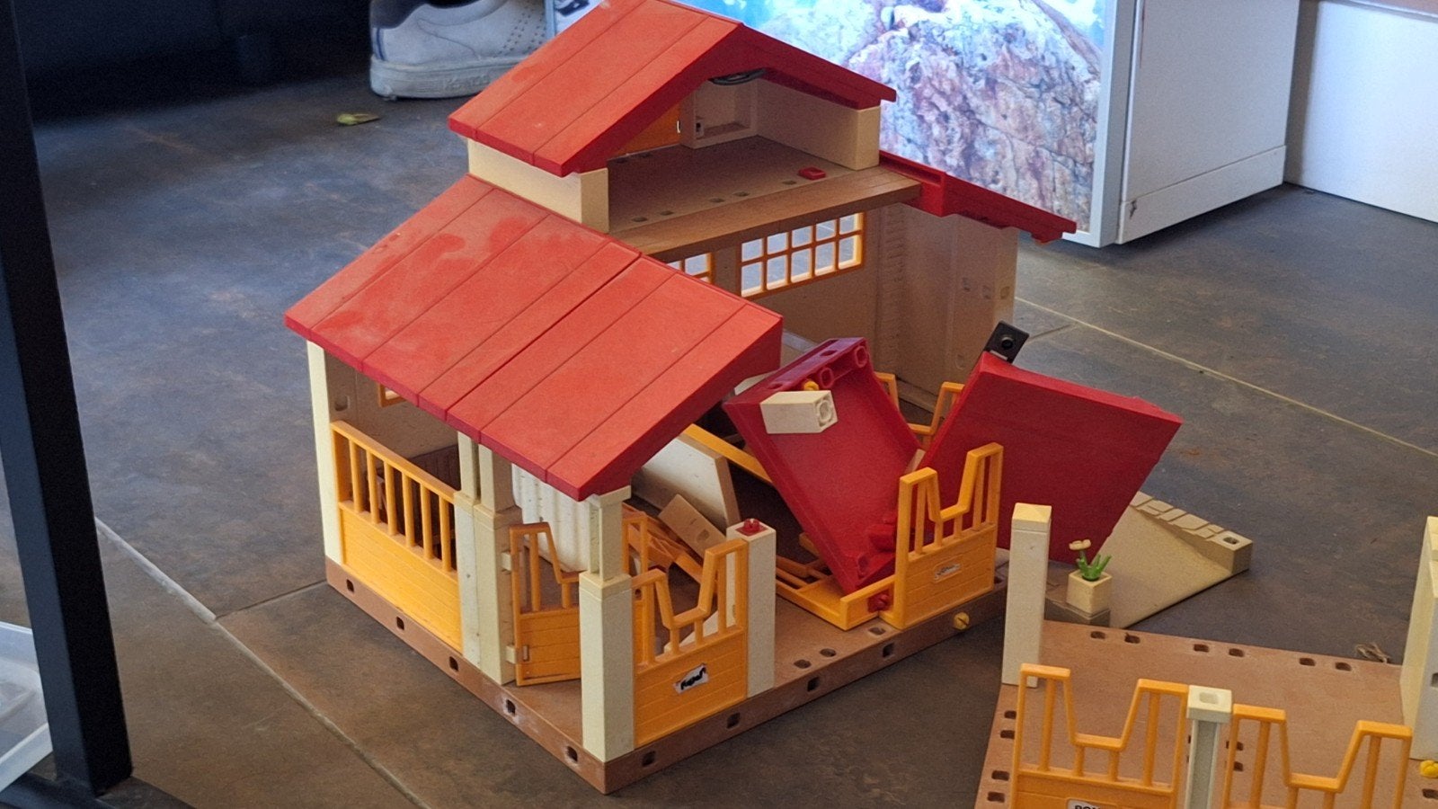 Grote Playmobil Paarden Manege Set met Auto en Trailer, Kinderen en Baby's, Speelgoed | Playmobil, Ophalen, Gebruikt