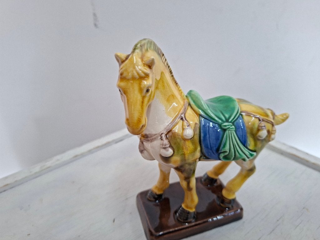 vintage handgemaakte keramiek paard beeld, Ophalen of Verzenden