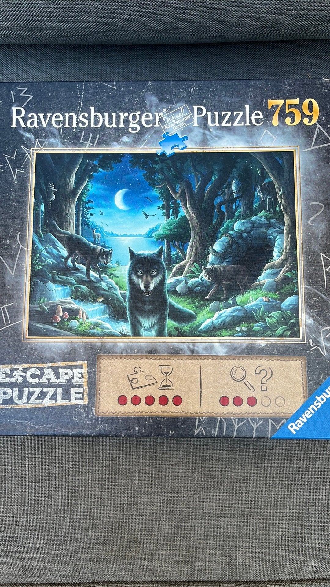 Escape puzzel van 759 stukjes - wolf, Hobby en Vrije tijd, Denksport en Puzzels, Ophalen of Verzenden, 500 t/m 1500 stukjes, Zo goed als nieuw