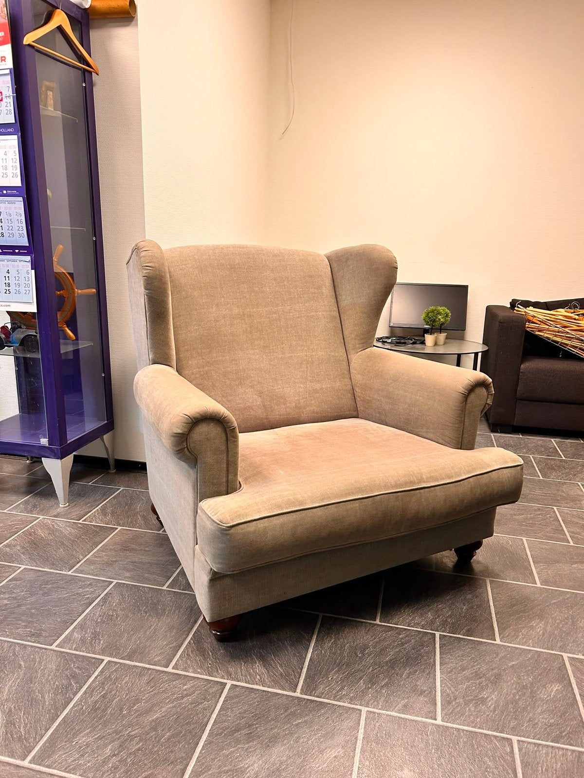 Comfortabele beige fauteuil - Zo goed als nieuw, Ophalen, Gebruikt, 100 tot 125 cm, Landelijk