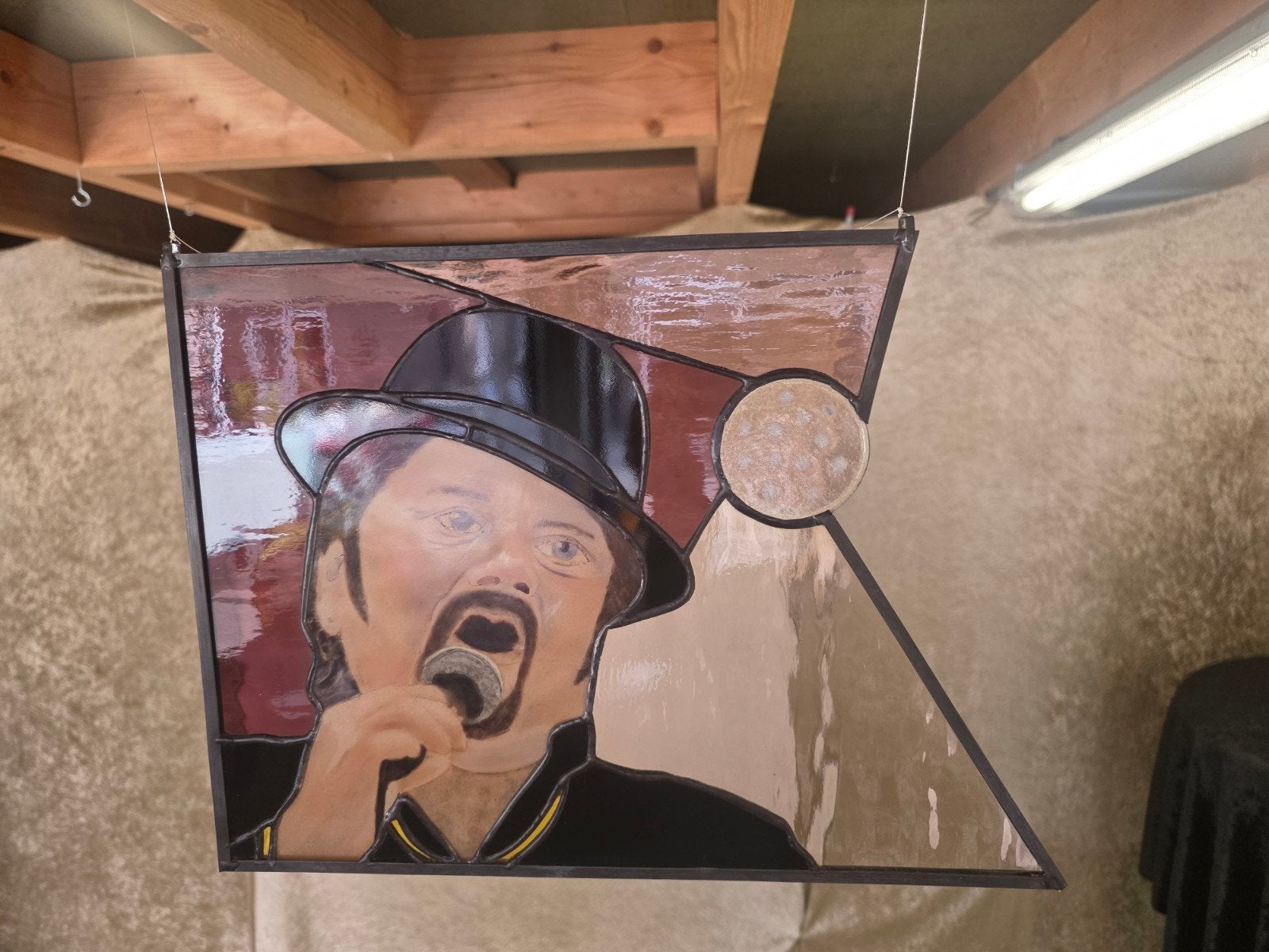 Uniek gebrandschilderd portret van Andre Hazes, Antiek en Kunst, Ophalen of Verzenden