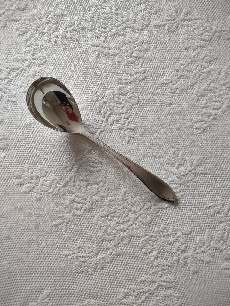 keltum p2 posthoorntje verzilverde compoteschep, Ophalen of Verzenden