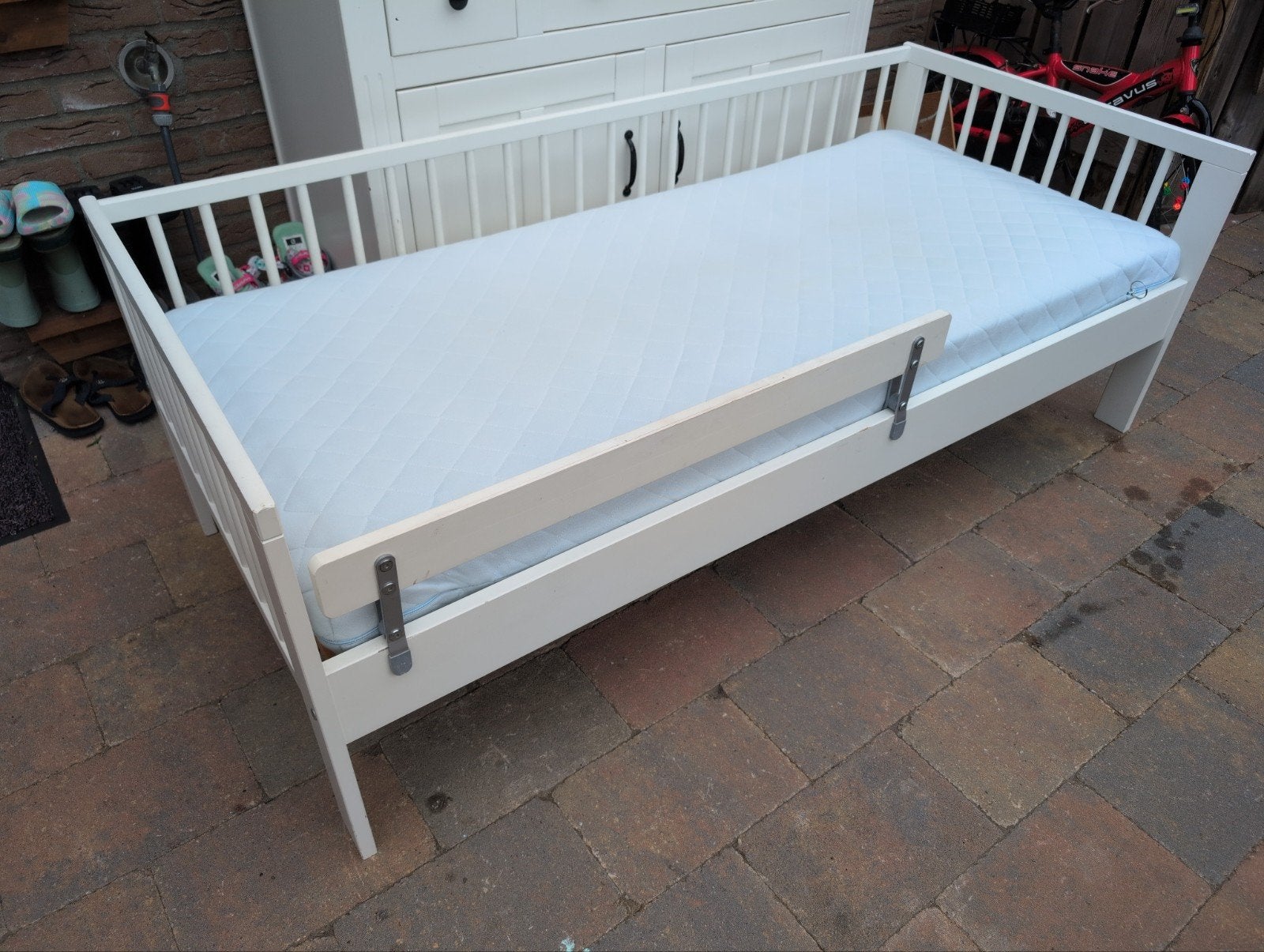 peuterbed 160x70, Ophalen, Gebruikt, 70 tot 85 cm, 140 tot 160 cm