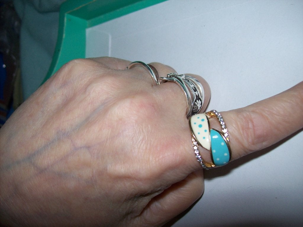 Ring Goud  Meer kleur Fraai Model met Kristal Maat 19, Met kristal, Overige materialen, Overige kleuren, Verzenden