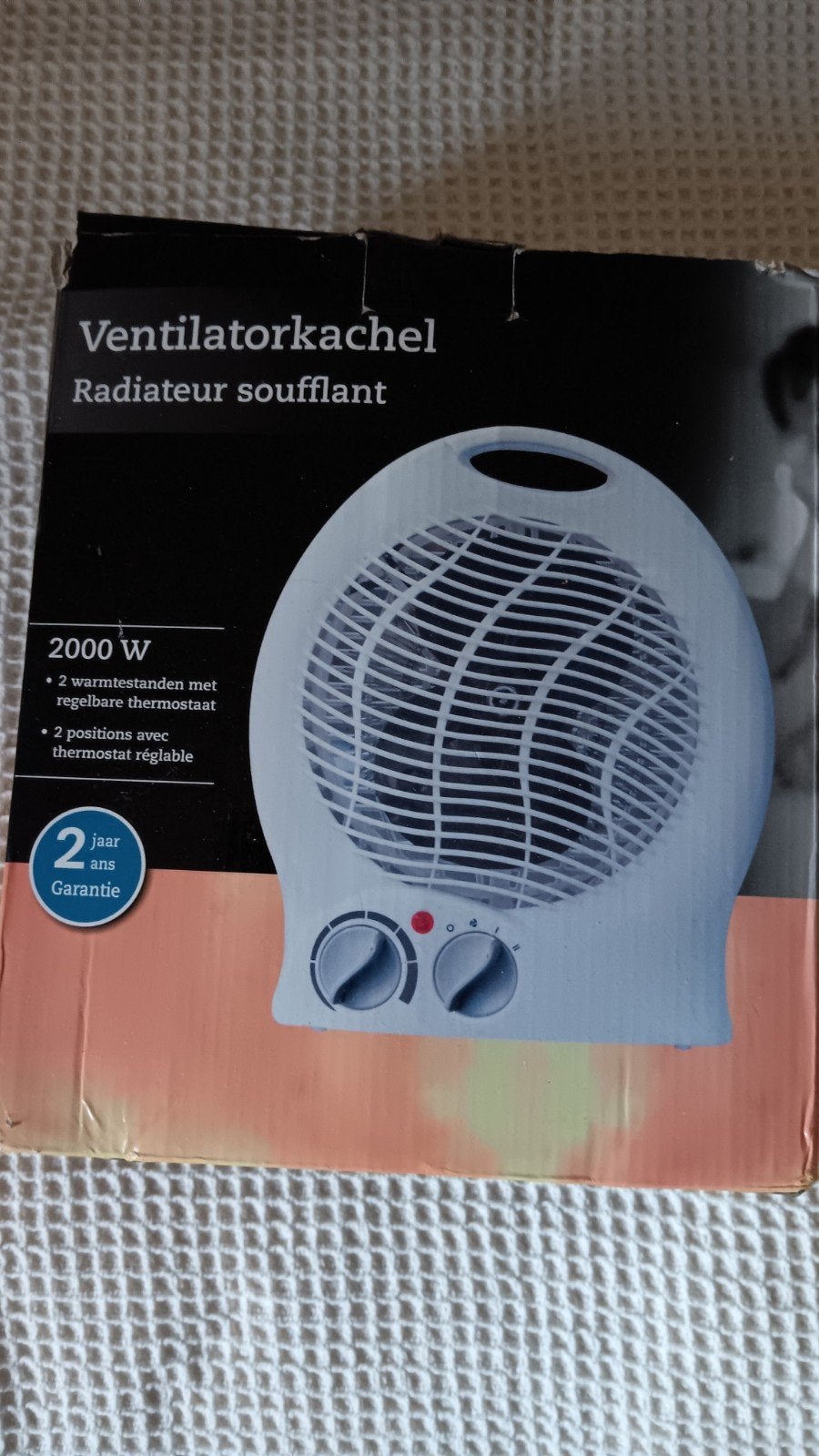 Ventilatorkachel 2000W met regelbare thermostaat, Doe-het-zelf en Verbouw, Ophalen of Verzenden