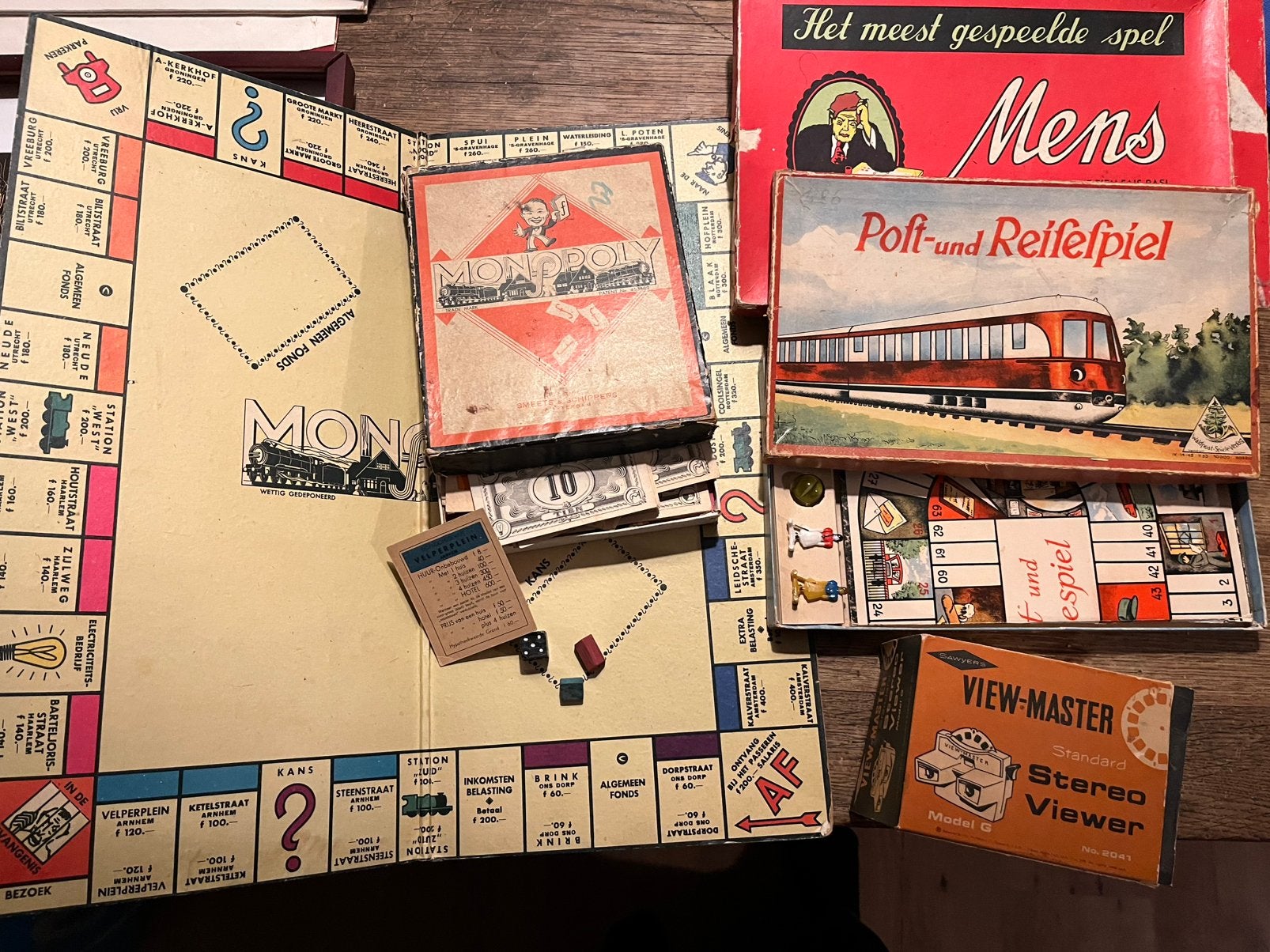 Oude spellen en viewmaster, Ophalen